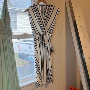 Black and white striped midi dress from H&M, size XS